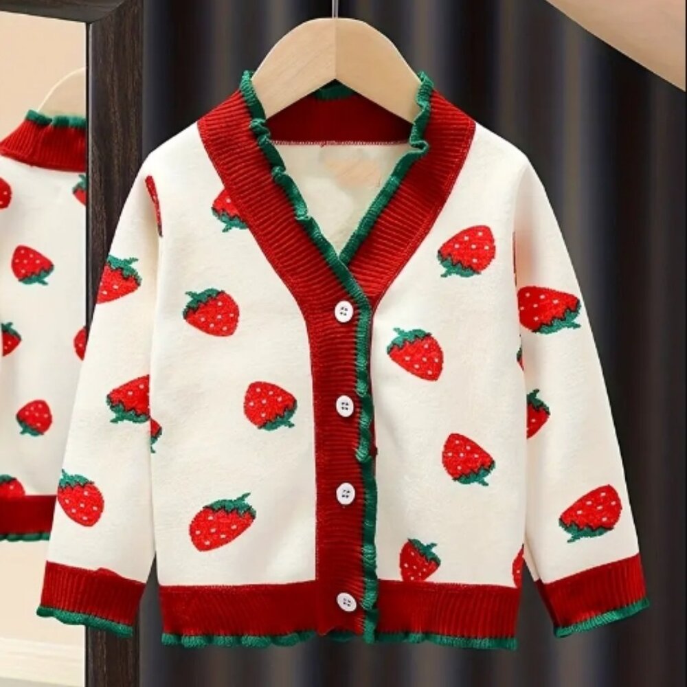 Boutique Strawberry Girls Pink Cardigan Sweater